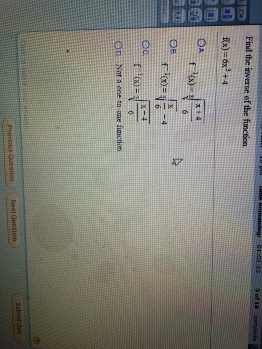 solved-find-the-inverse-of-the-function-f-x-6x-3-4-chegg