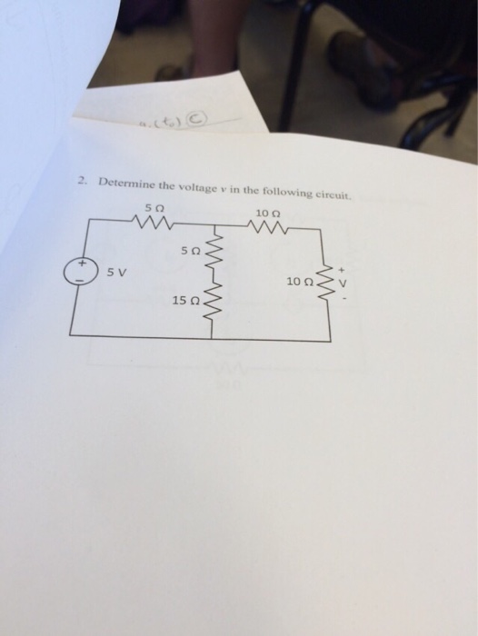 Solved 2. Determine The Voltage V In The Following Circuit. | Chegg.com