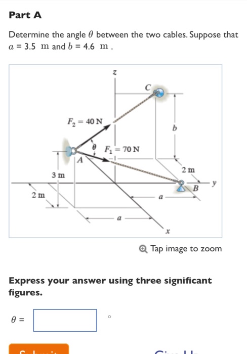 Solved Determine the angle theta between the two cables. | Chegg.com