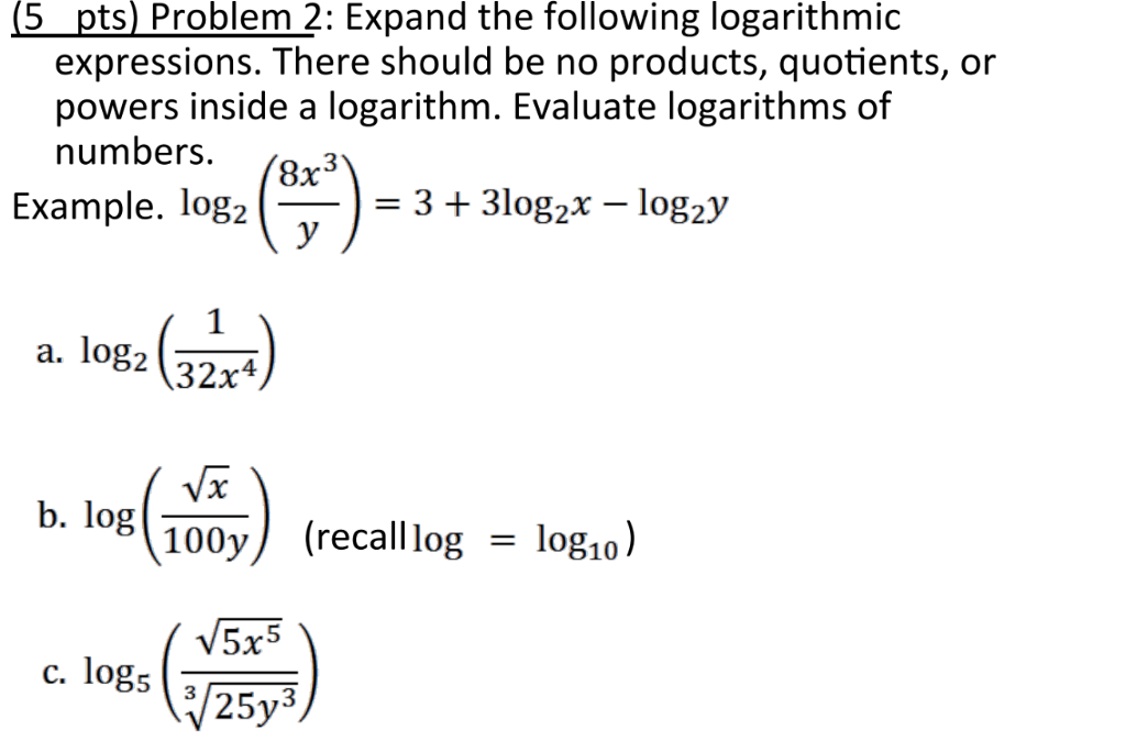 Solved Below are the arithmetic properties of logarithms, | Chegg.com