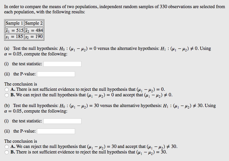 solved-in-order-to-compare-the-means-of-two-populations-chegg