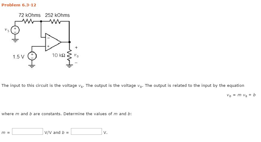 Solved: The Input To This Circuit Is The Voltage VS. The O... | Chegg.com