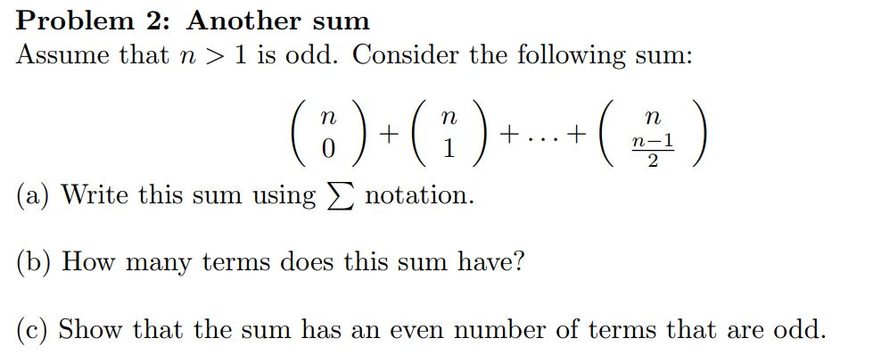 solved-problem-2-another-summ-assume-that-n-1-is-odd-chegg