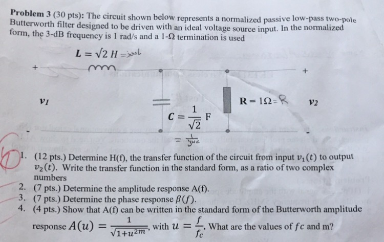 Solved Problem 3 (30 pts): The circuit shown below | Chegg.com