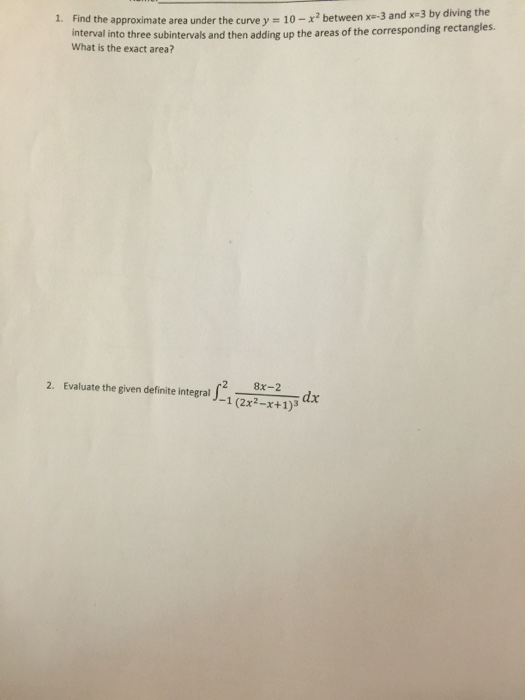 Solved Find the approximate area under the curve y = 10 - | Chegg.com