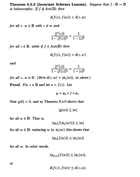 8.9: Suppose that f : D → D is holomorphic and define | Chegg.com