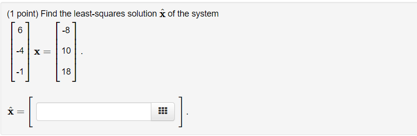 Solved Find the least-squares solution x of the system [6 | Chegg.com