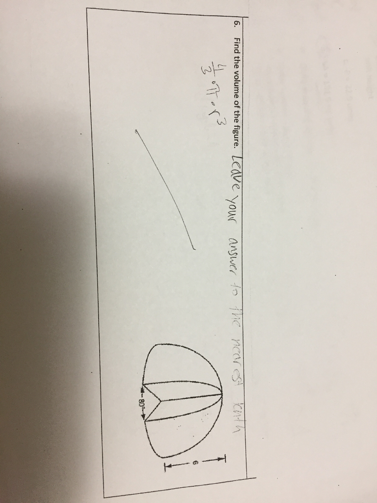Solved Find The Volume Of The Following Figure Chegg Com