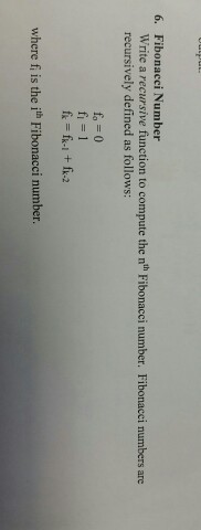 Solved Write a recursive function to compute the nth | Chegg.com