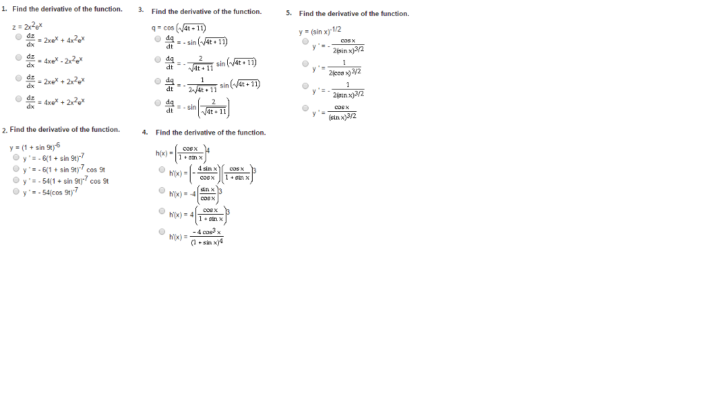 solved-find-the-derivative-of-the-function-z-2x-2e-x-chegg