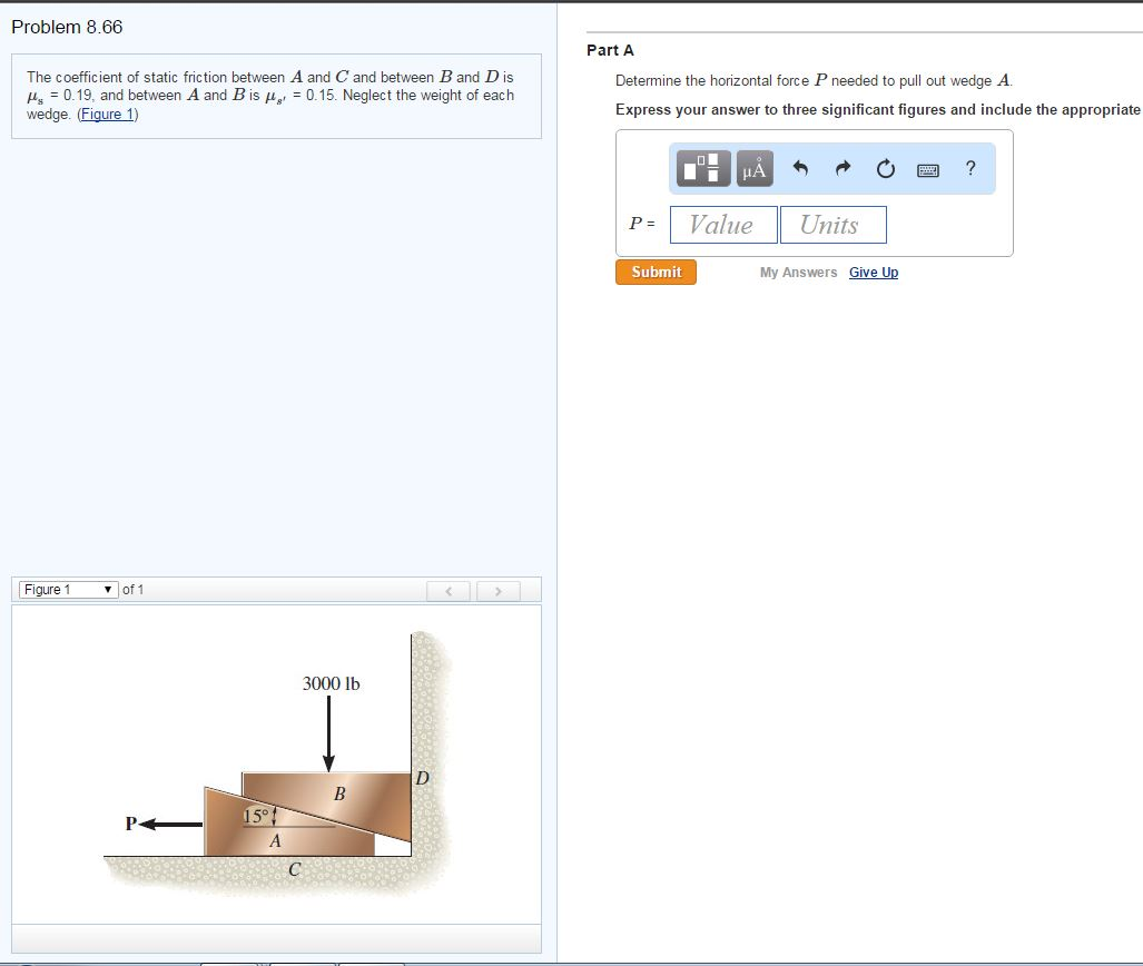 Solved Problem 8.66 The coefficient of static friction | Chegg.com