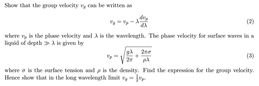 Solved Show that the group velocity vg can be written as | Chegg.com