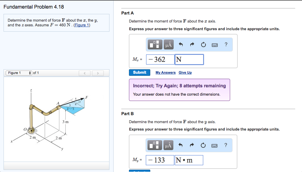 Solved Fundamental Problem 4.18 Part A Determine The Moment | Chegg.com