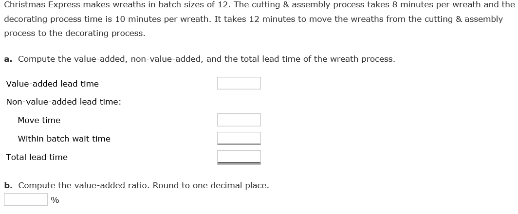 Solved Christmas Express makes wreaths in batch sizes of | Chegg.com