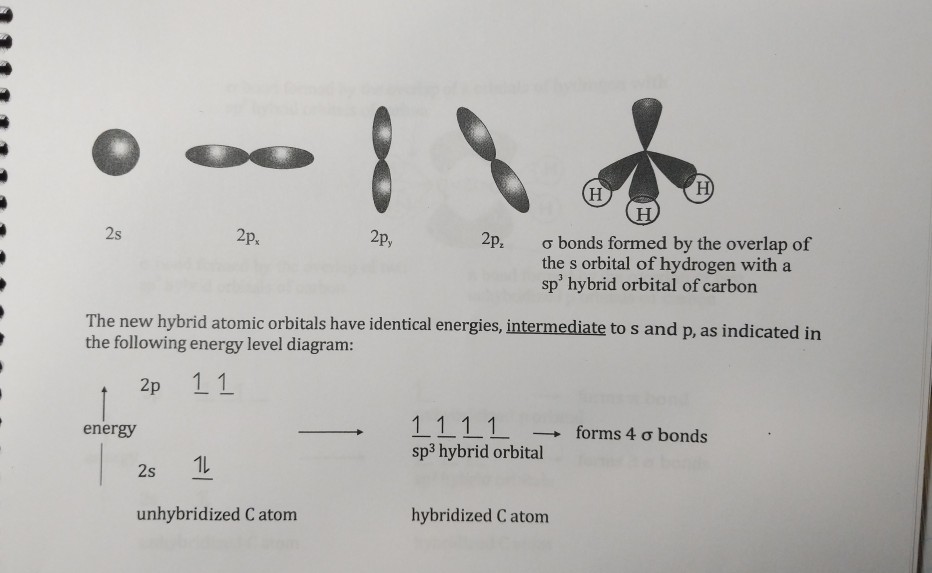 Solved 4) Oxygen is sp3 hybridized in the molecule CH30H.