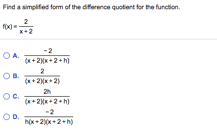 Solved Find a simplified form of the difference quotient for | Chegg.com