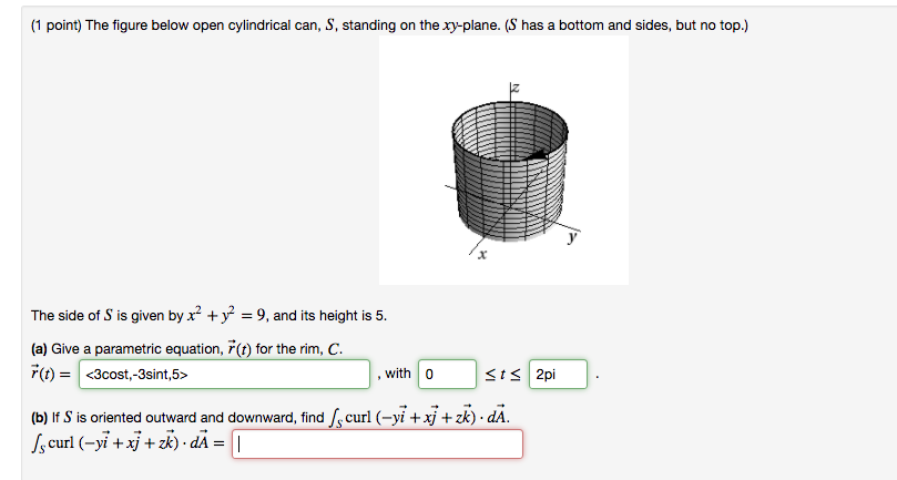 Solved The Figure Below Open Cylindrical Can, S, Standing On | Chegg.com