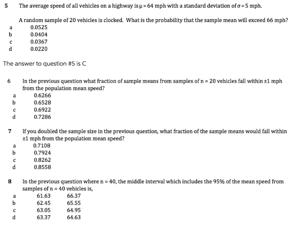 Solved The Average Speed Of All Vehicles On A Highway Is Mu | Chegg.com