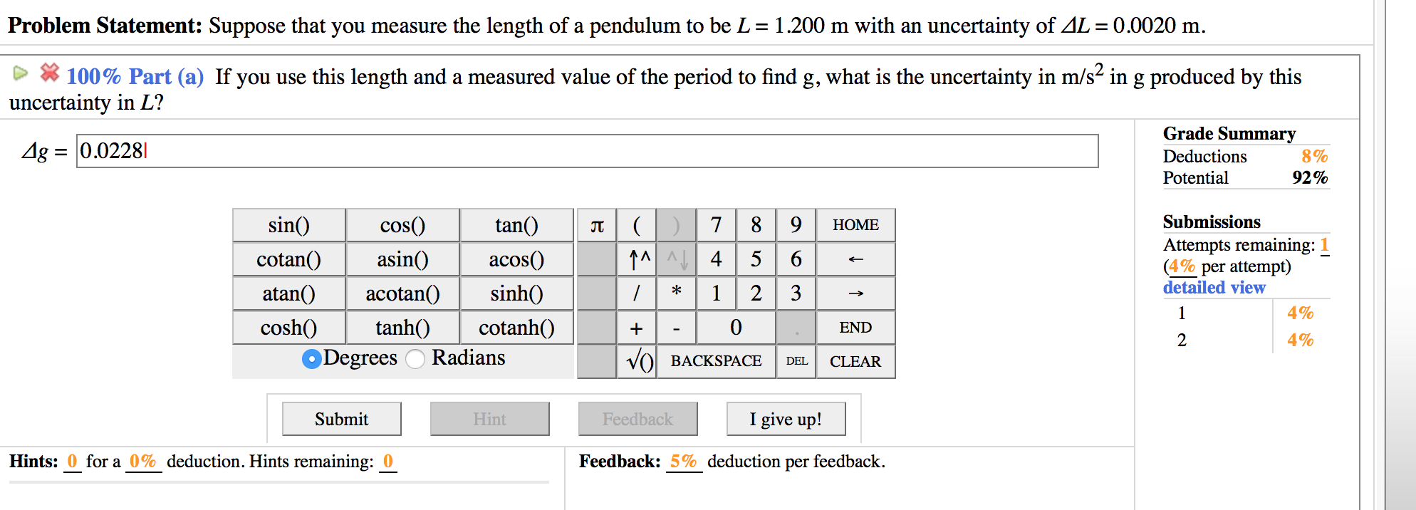 Solved Suppose that you measure the length of a pendulum to | Chegg.com