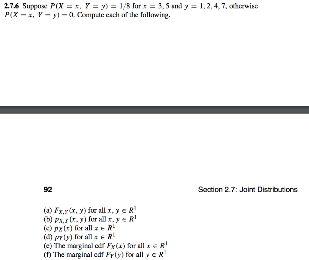 Solved 2 7 6 Suppose P X X Y Y 1 8 For X 3 5 And Y 1