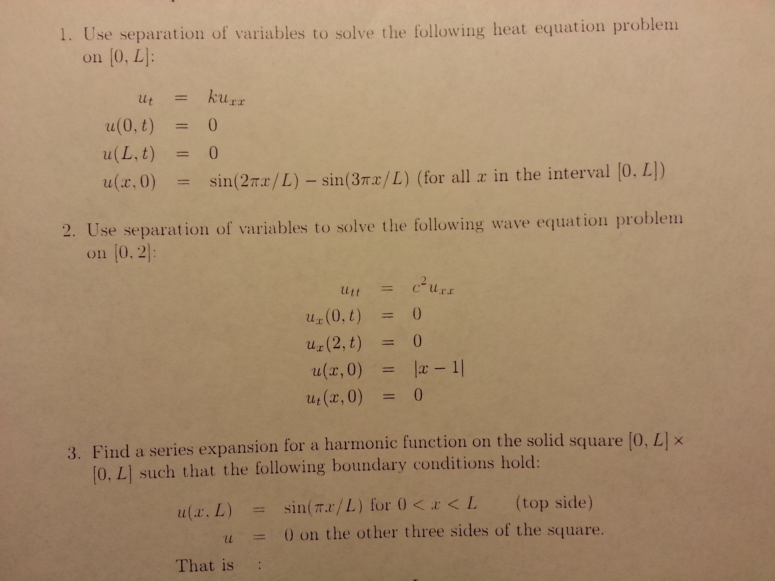 Solved Use Separation Of Variables To Solve The Following Chegg Com