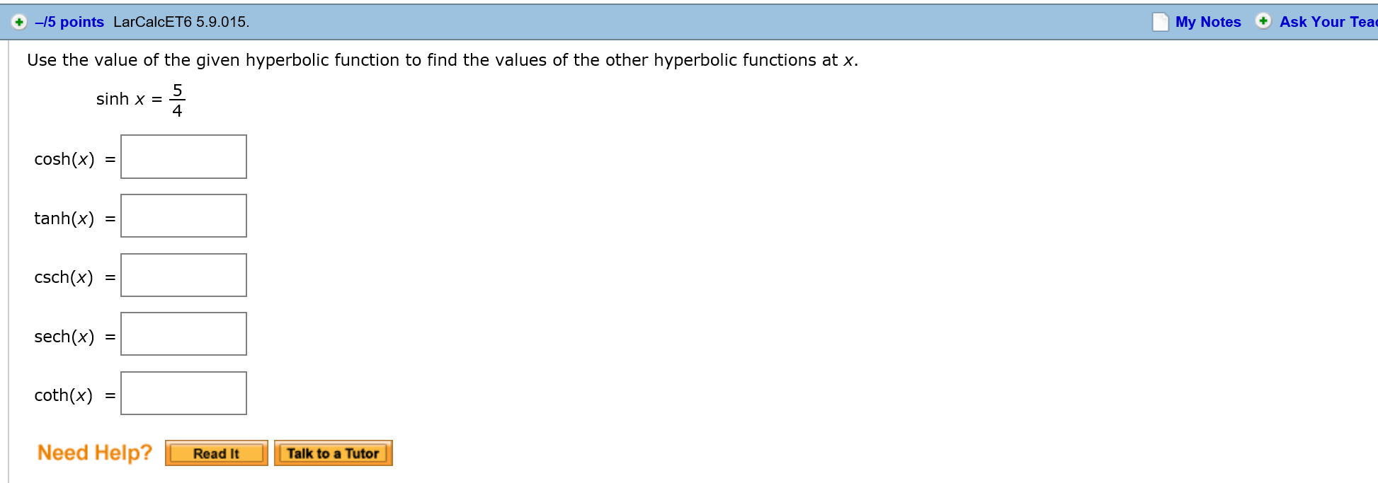 solved-use-the-value-of-the-given-hyperbolic-function-to-chegg