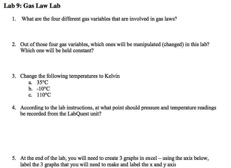 Solved What are the four different gas variables that are