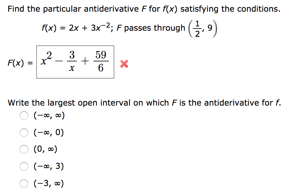 Solved Find The Particular Antiderivative F For F X