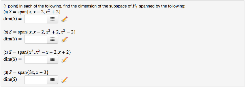 Solved In Each Of The Following Find The Dimension Of The Chegg Solved In Each Of The Following Find The Dimension Of The Chegg