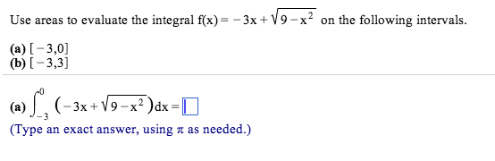 solved-use-areas-to-evaluate-the-integral-f-x-3x-v-9-chegg