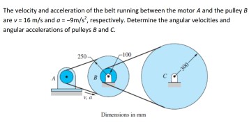 Solved The velocity and acceleration of the belt running | Chegg.com