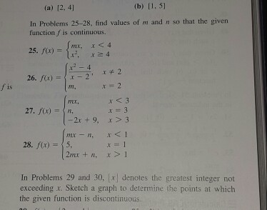 Solved (b) 11, 5) (a) 12. 4] In Problems 25-28. find values | Chegg.com