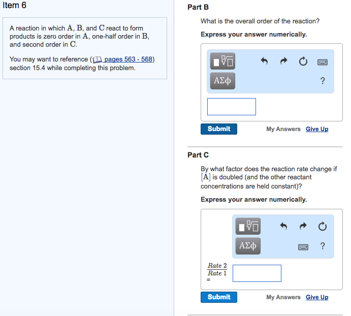 Solved A reaction in which A, B, and C react to form | Chegg.com