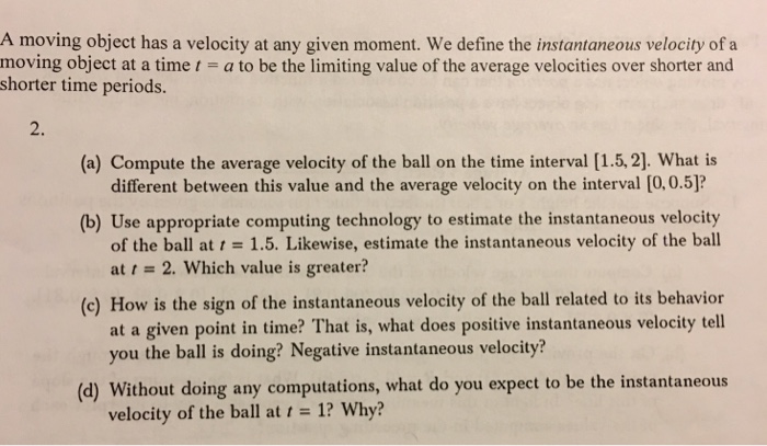 Solved Position and Average Velocity Any moving object has a | Chegg.com