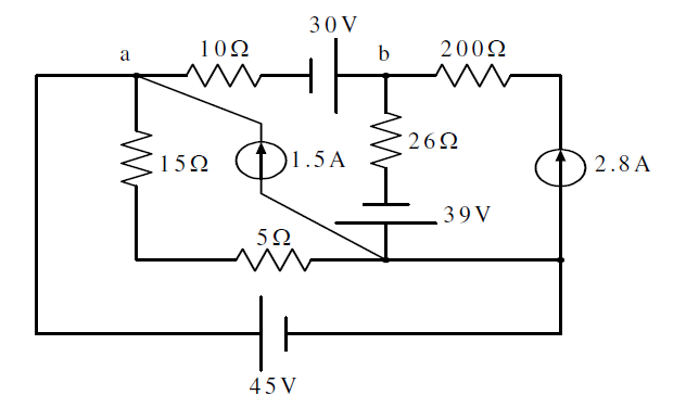 Find Vab a) use node-voltage method b) use | Chegg.com