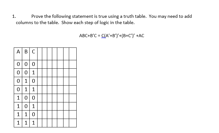 Solved Prove the following statement is true using a truth | Chegg.com
