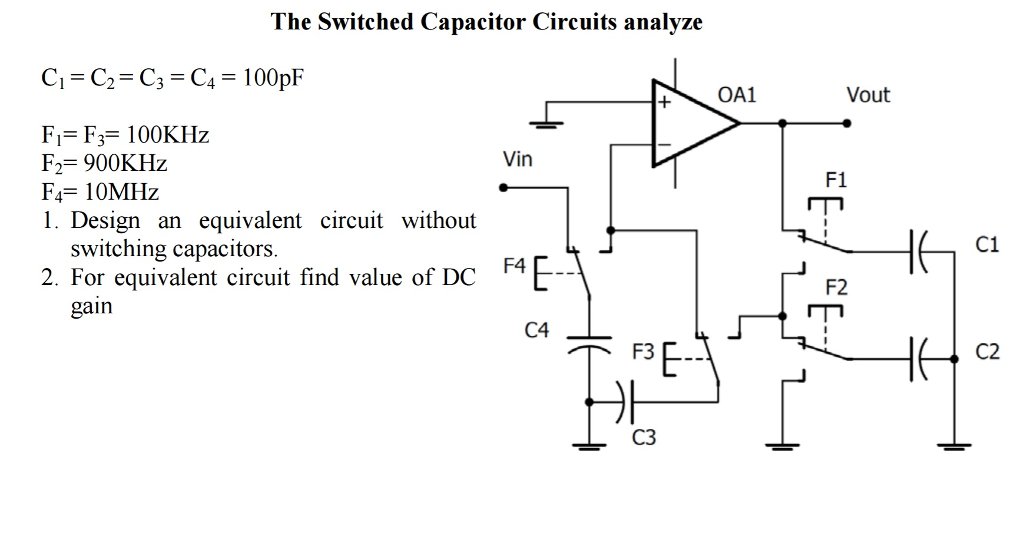 Solved The Switched Capacitor Circuits analyze C_1 = C_2 = | Chegg.com