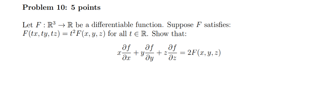 Solved Problem 10 5 Points Let F R3 → R Be A