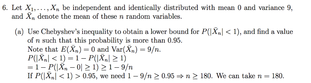 Solved How to find lower bound using Chebyshev's Inequality? | Chegg.com