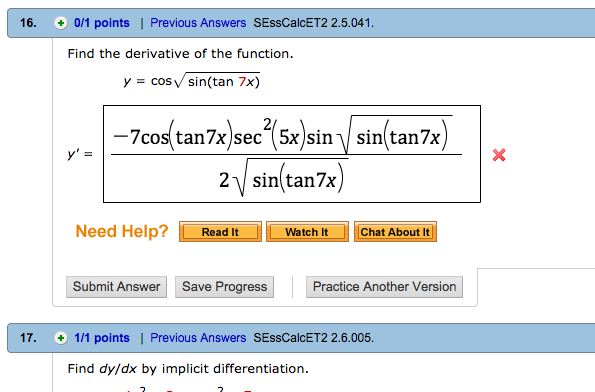 Solved 16 Find The Derivative Of The Function Y Cos Root