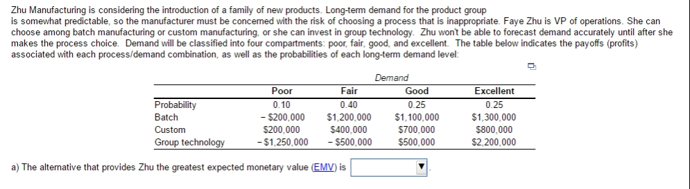 Solved Zhu Manufacturing is considering the introduction of | Chegg.com