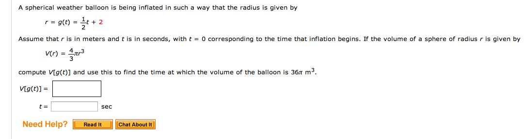 Solved A spherical weather balloon is being inflated in such | Chegg.com