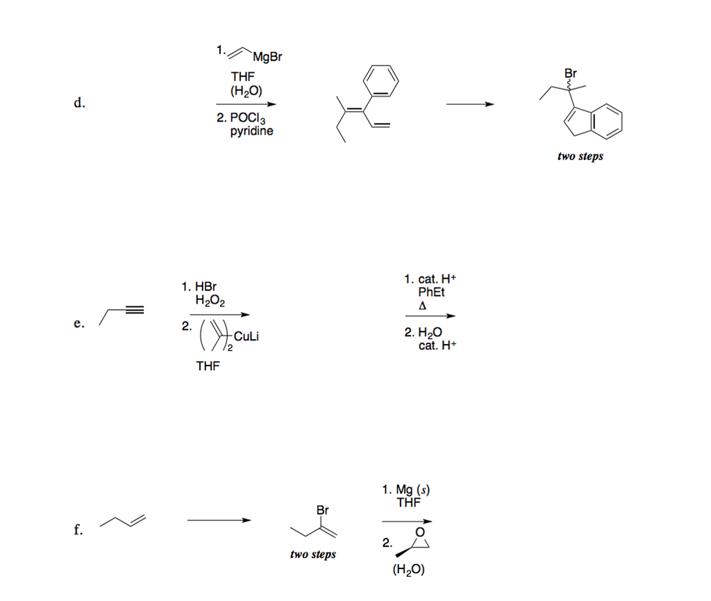 Solved 1. (64 pts Complete the following reaction sequences | Chegg.com