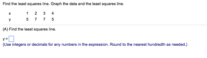 Solved Find the least squares line. Graph the data and the | Chegg.com