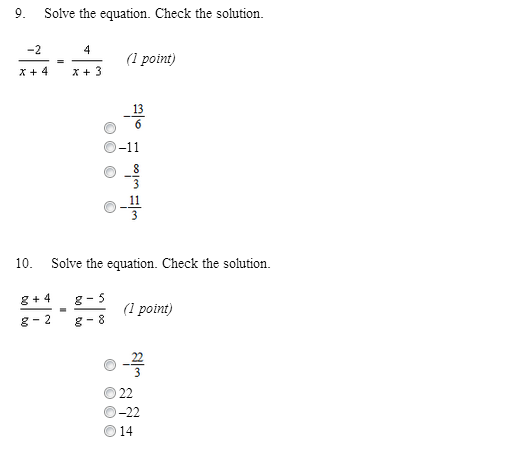 Solved Solve The Equation Check The Solution 2 X 4 4 Chegg Com
