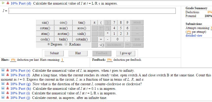 Solved (10%) Problem 1: An RL V. circuit is shown on the | Chegg.com