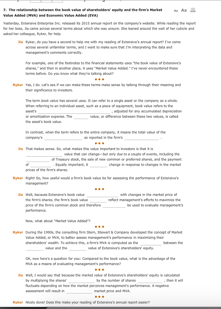 Solved 7. The relationship between the book value of