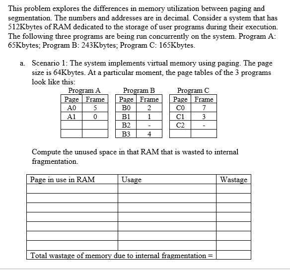 This problem explores the differences in memory | Chegg.com