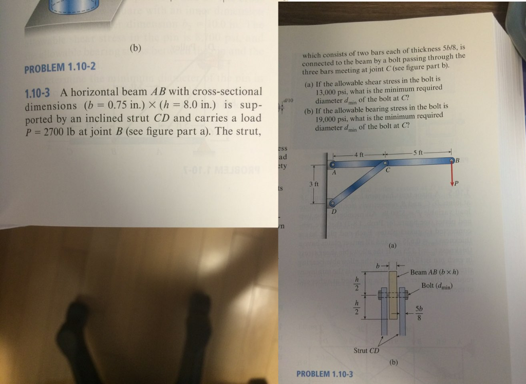 Solved A Horizontal Beam AB With Cross-sectional Dimensions | Chegg.com