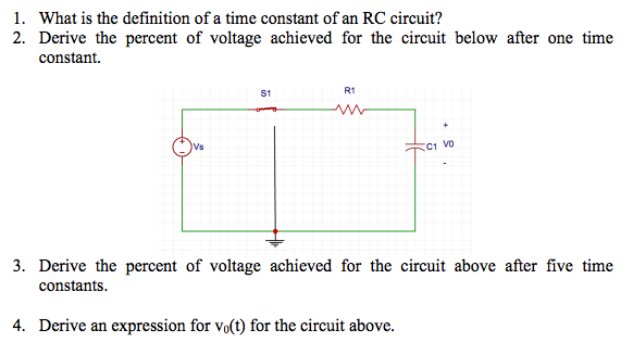 Time Constant Definition In Network Analysis